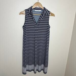 Max Studio Sleeveless Navy Pattern Dress Small